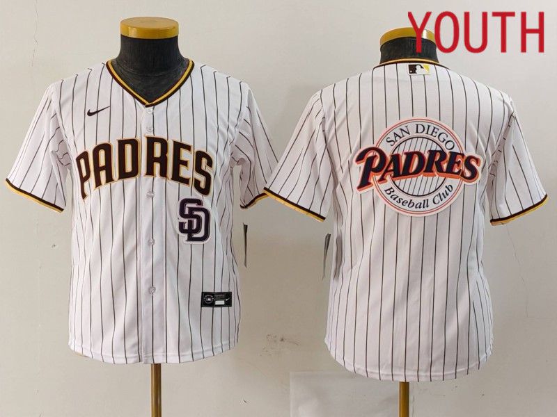 Youth San Diego Padres Blank White stripe Game 2024 Nike MLB Jersey style 6